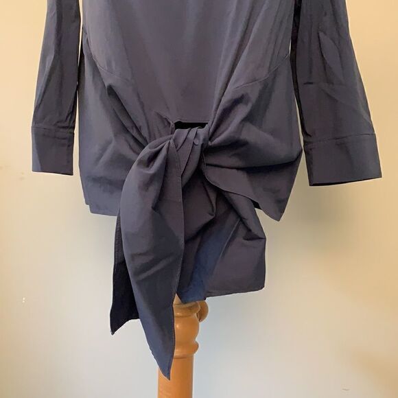 Blue Halogen Tie Blouse  - Picture 3 of 9